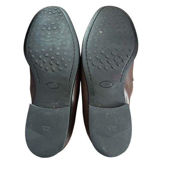 Tod’s Mens Smooth Leather Slip On Penny Loafers Brown US 10 EUC $695 - Picture 11 of 14